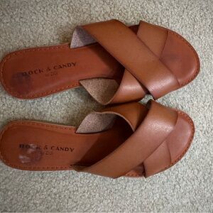 Brown Slip On Sandals